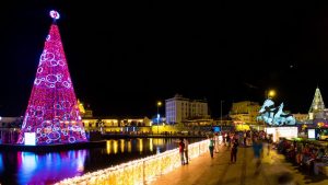 part of christmas market in nice